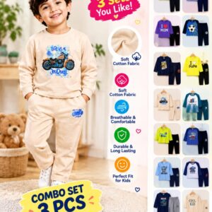 Kids Stylish & Comfortable Everyday Wear - 3 Set Combo Pack